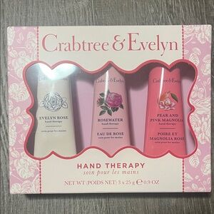 Crabtree & Evelyn Hand Therapy Trio - Cream, Pink, Red